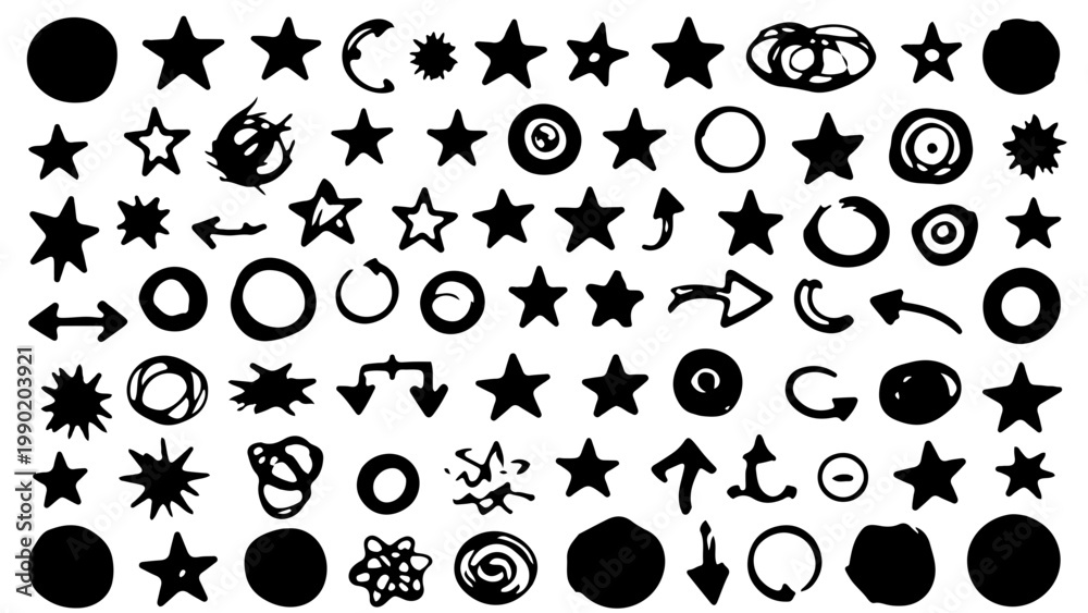 Fototapeta premium set of black and white icons