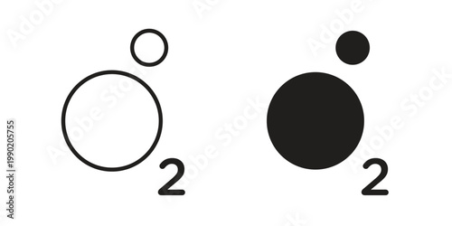 Oxygen O2 icon concept design set. Icon Element For Design