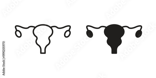 Pelvic inflammatory disease icon concept design set. Icon Element For Design