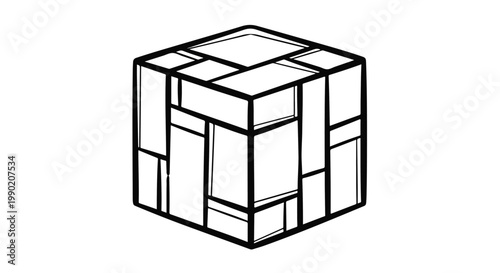 Modern abstract building with puzzle pattern