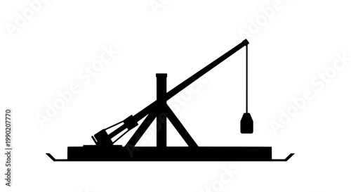 Knife tactical combat with double-edged blade and guard silhouette on simple background featuring weapon icon, pointed tip, metal with safety handle