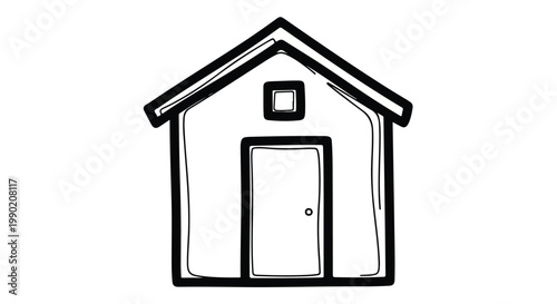 Simple gabled house icon with chimney