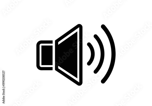 Φωτογραφία Speaker Icon for Volume and Audio Settings, Black Minimalist Sound Wave Symbol I