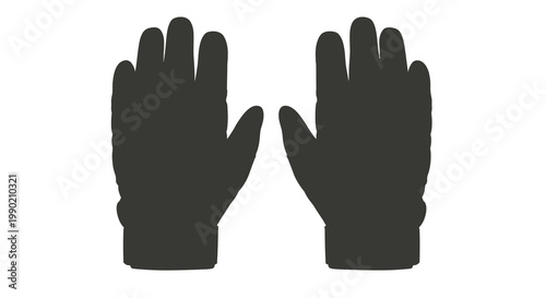 Pair of gray winter gloves isolated on white backdrop for warmth and protection against cold weather; studio shot design element