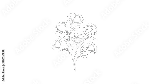 Minimalist line art flower bouquet vector, elegant hand drawn floral sketch, delicate botanical blossom illustration for wedding invitations and branding