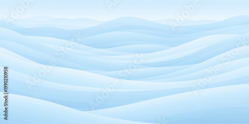 Abstract blue winter background featuring frozen ice textures and flowing waves of snow under a cold frost light
