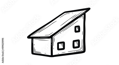 Modern angled roof cabin or shed