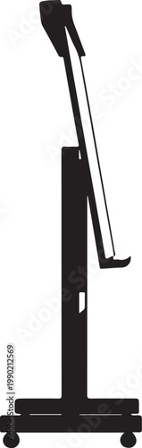 Black silhouette of a crutch on wheels mobility aid