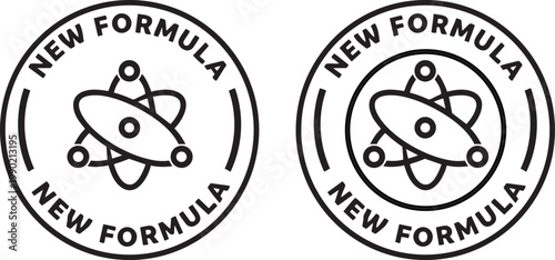 New Formula icons representing scientific advancement and product innovation perfect for marketing and branding materials