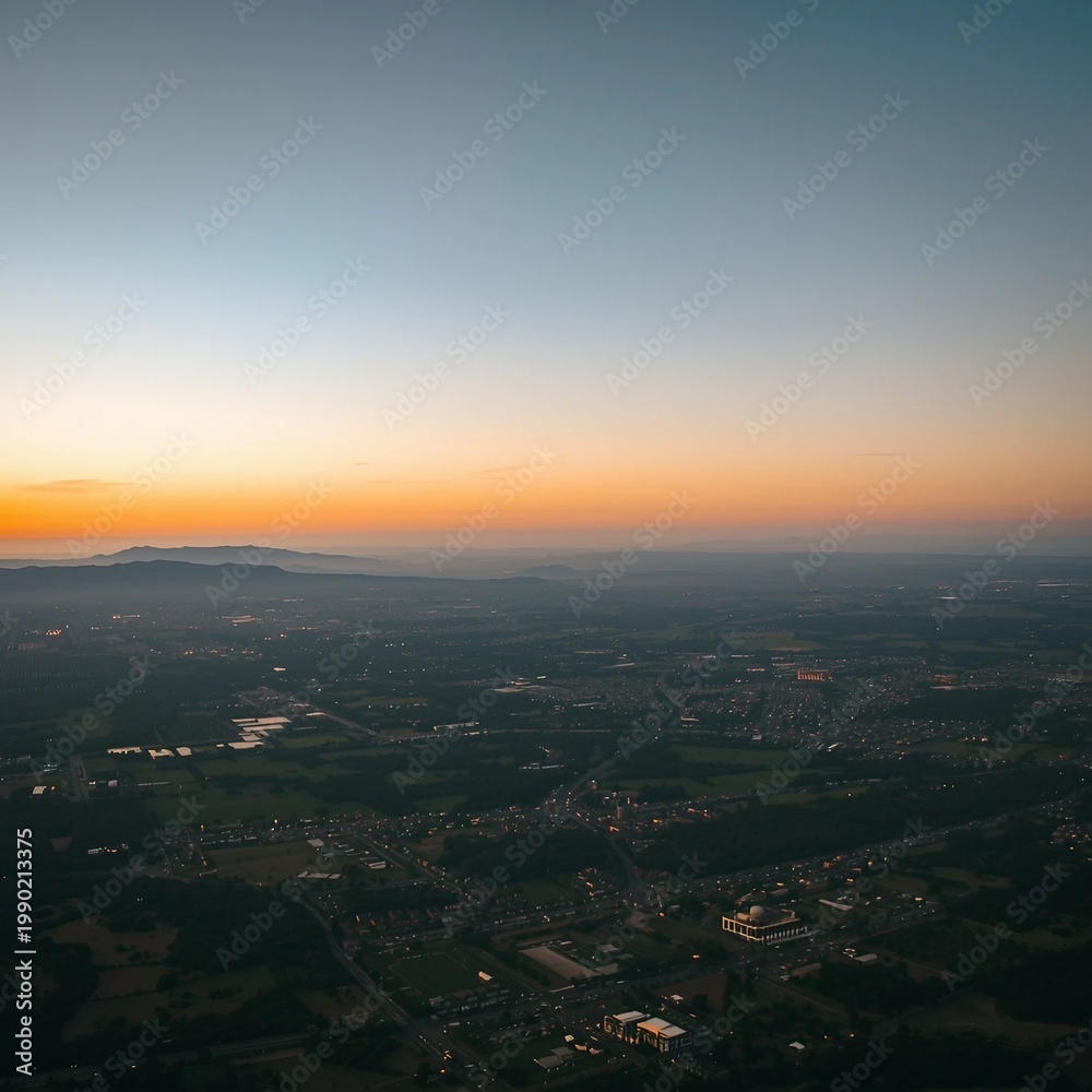 Naklejka premium sunset over the city