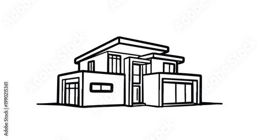 Modern minimalist villa with flat roof