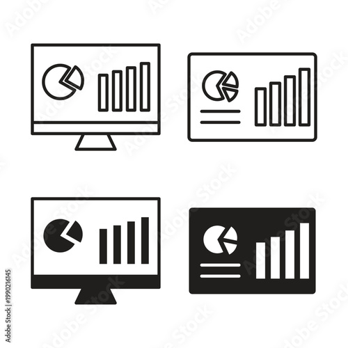 Dashboard icon vector logo set flat and stroke lines