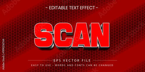 Red Tech Scan 3D Text Effect