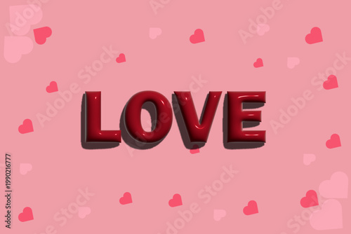 Smooth Glossy Love story 3D Typography Editable Text Template