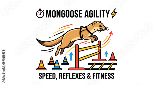 Mongoose agility speed reflexes and fitness illustration.