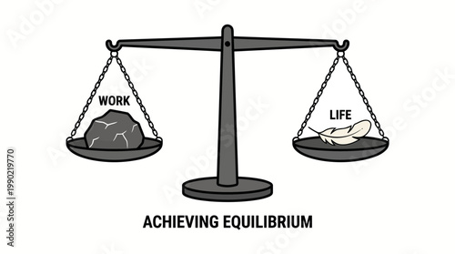 Balance Scale Showing Work Life Equilibrium Concept.
