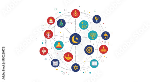 Global Religious Diversity Connecting Diverse Faith Symbols in Network