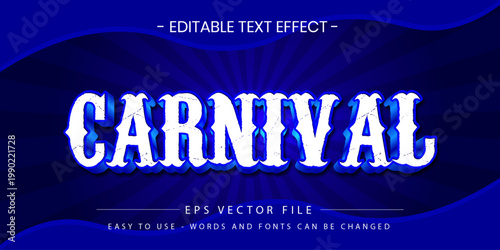 Vintage Blue Carnival 3D Text Effect