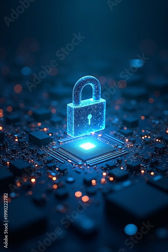 Digital Lock Circuit Board Data Protection Vertical Perspective