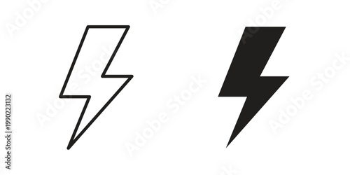Bild auf Leinwand Lightning bolt icon in black and white