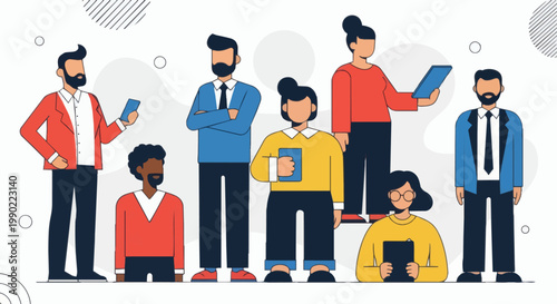 business people in different situations