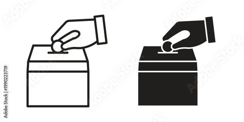 Tableau sur toile Money donation icon in black and white