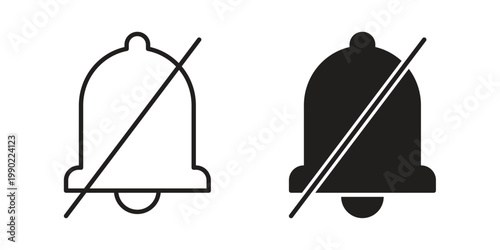 Foto Notification off icon in black and white