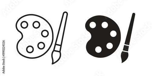 Fotografía Paint icon in black and white. clipart and line style icons