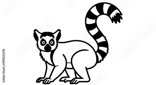 Panda and raccoon mascot icon with friendly cartoon style, bold outlines, and playful stance for logo branding and stickers