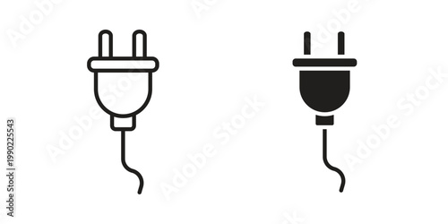 Фотография Plug icon in black and white. clipart and line style icons