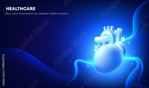 Blue Medical Healthcare Technology Innovation Background Illustration