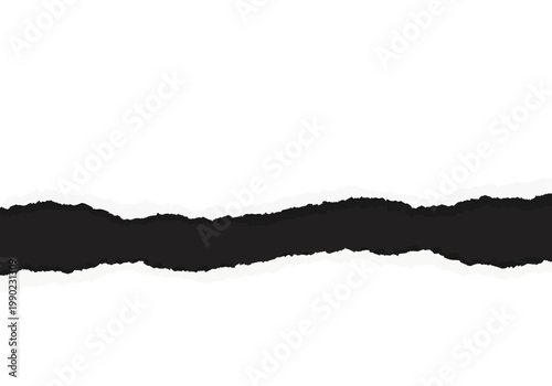 Torn Paper Effect Vector Illustration with a Black Void Showing Through the Rip