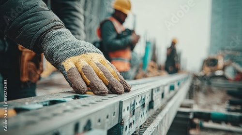 hands measuring construction tools