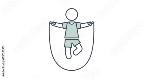 Child Playing with Jump Rope Outdoors.