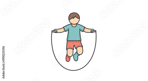 Boy jumping with hula hoop toy.