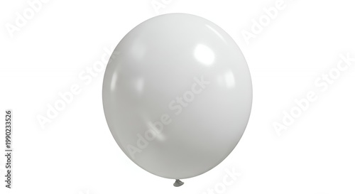 White Balloon Isolated on White Background for Celebrations and Parties.