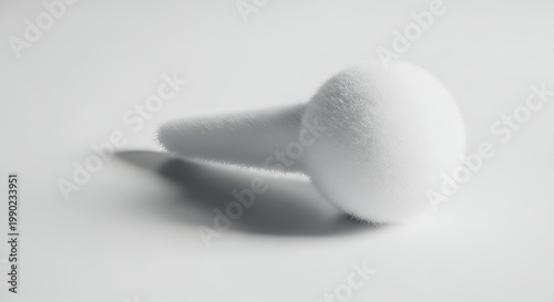 White Cotton Swab on a White Background with Soft Shadow.
