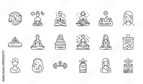 Collection of headwear icons including fedoras beanies baseball caps graduation caps with baseball cap winter hat flat design white background headwear collection mortarboard accessories