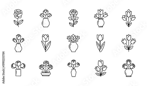 Two women holding a flower with heart icon - love and connection friendship relationship affection feminine sisterhood together silhouette illustration minimalist kindness