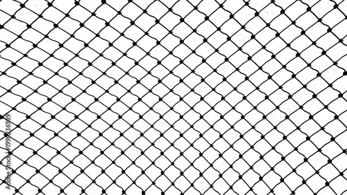 minimalist black fishing net mesh pattern on white background vector