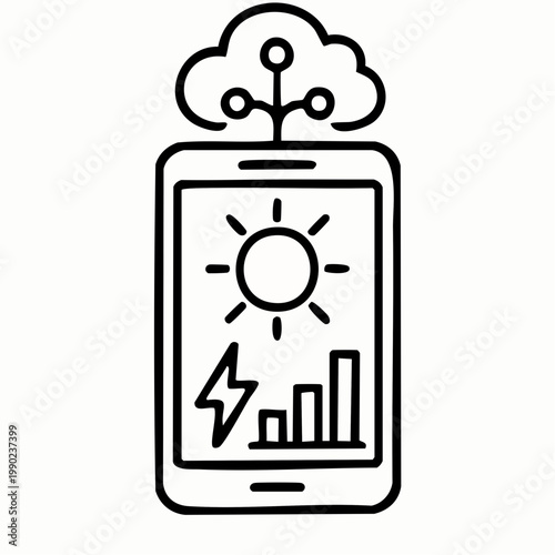 Smart energy cloud system with solar power monitoring on mobile device