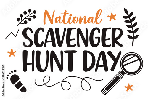 Canvas-taulu Scavenger Hunt Day Vector Art, Kids Adventure Game Isolated on White Background