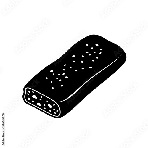 Black and White Vector Illustration of a Snack or Protein Bar