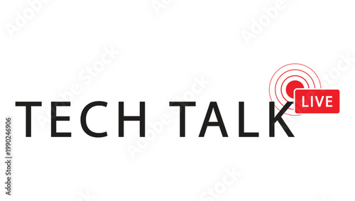 tech talk live broadcast logo for modern technology media channel