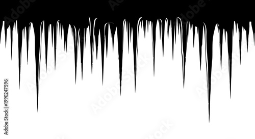 Dripping black paint on white background abstract expressionist art style melancholic mood