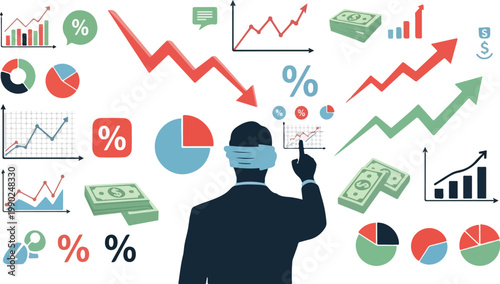 Businessman Analyzing Financial Charts.