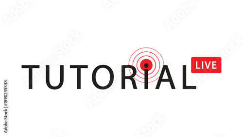 tutorial live broadcast logo for educational media and online streaming