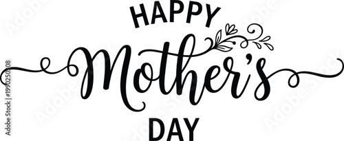 Happy mother’s day bold silhouette typography lettering design for greeting cards banners posters social media and festive promotions