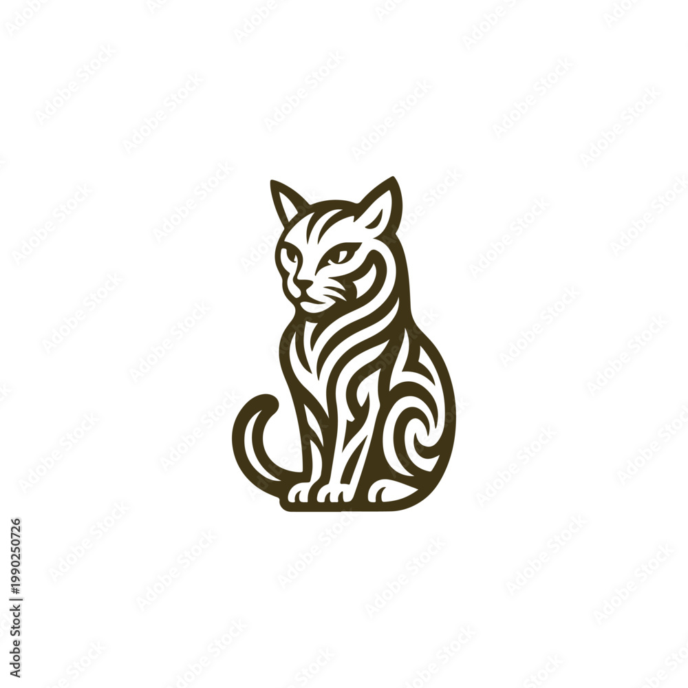 Obraz premium Tribal Cat Logo