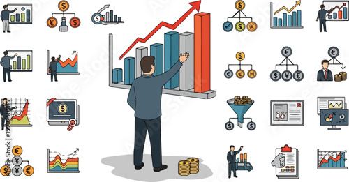 Businessman Analyzing Growth Chart.
